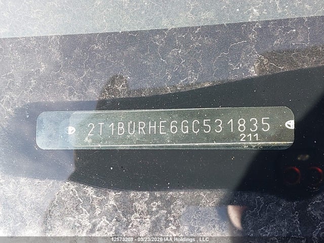 Продаж на аукціоні авто 2016 Toyota Corolla S, vin: 2T1BURHE6GC531835, номер лоту: 12573208