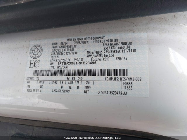 1FTBR3X81RKB23495 Ford Transit T-250