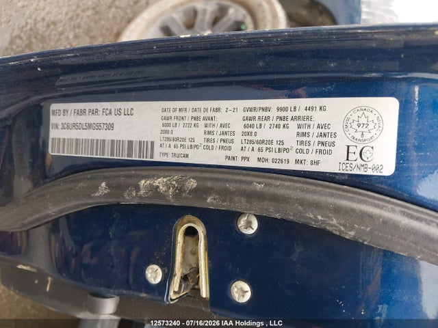 RAM 2500 Big Horn 2021 3C6UR5DL5MG557309 Image 9