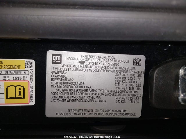 1GYS4GKL4RR185850 Cadillac Escalade Sport Platinum