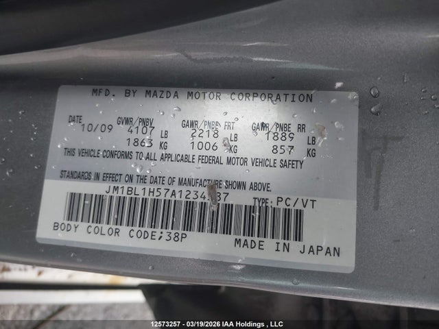 Aukcja sprzedaży 2010 Mazda 3 S, vin: JM1BL1H57A1234587, numer aukcji: 12573257