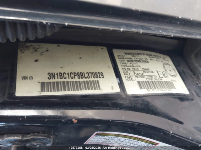 Продажа на аукционе авто 2011 Nissan Versa S/sl, vin: 3N1BC1CP8BL370829, номер лота: 12573258