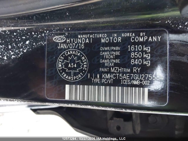 Продажа на аукционе авто 2016 Hyundai Accent Gl, vin: KMHCT5AE7GU275584, номер лота: 12573264