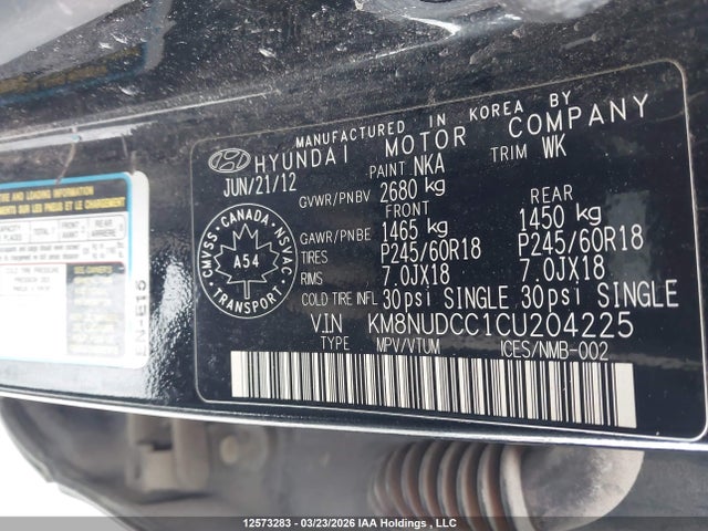Продаж на аукціоні авто 2012 Hyundai Veracruz Gls/limited, vin: KM8NUDCC1CU204225, номер лоту: 12573283