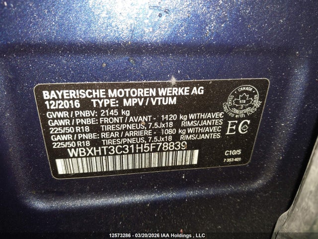 WBXHT3C31H5F78839 BMW X1 Xdrive28i
