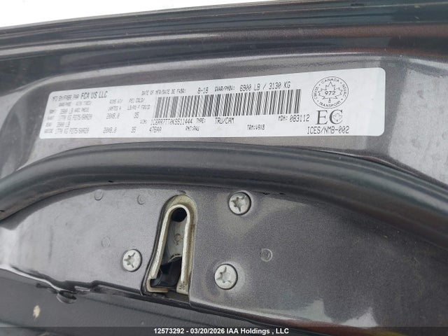Продаж на аукціоні авто 2019 Dodge Ram 1500, vin: 1C6RR7TT0KS511444, номер лоту: 12573292