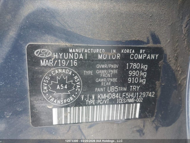 KMHD84LF5HU129742 Hyundai Elantra