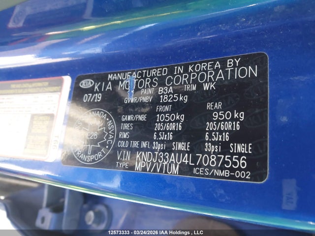 2020 Kia Soul მანქანა იყიდება აუქციონზე, vin: KNDJ33AU4L7087556, აუქციონის ნომერი: 12573333