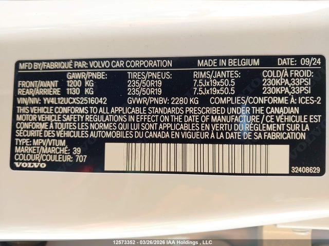 YV4L12UCXS2516042 Volvo Xc40 B5 Plus Dark Theme
