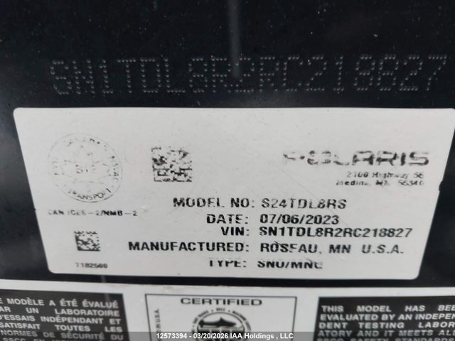 SN1TDL8R2RC218827 Polaris Indy 850 Vr1