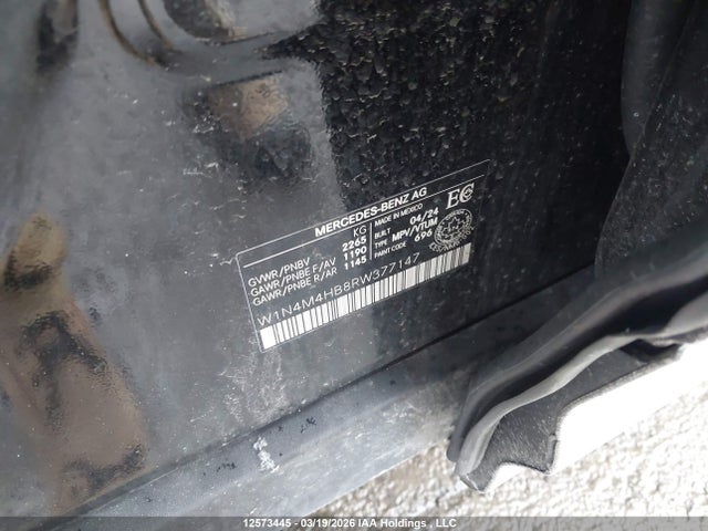 W1N4M4HB8RW377147 Mercedes-Benz Glb 250 4matic