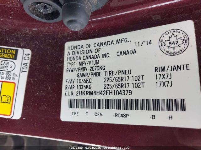 2HKRM4H42FH104379 Honda CR-V