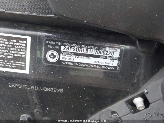 2BPSDRLB1LV000220 Skidoo Skidoo.