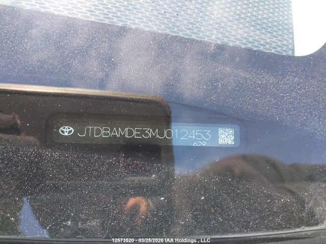 12573520 :رقم المزاد ، JTDBAMDE3MJ012453 vin ، 2021 Toyota Corolla Hybrid Base W/li Battery مزاد بيع
