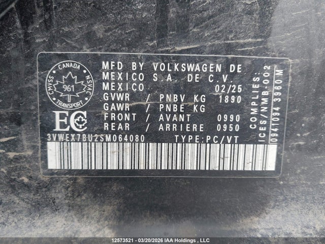 3VWEX7BU2SM064080 Volkswagen JETTA SE