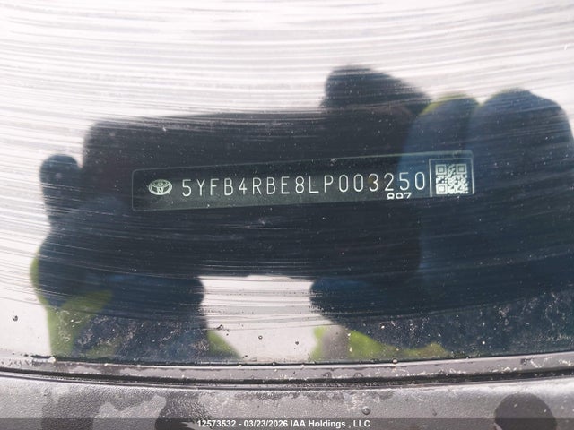 2020 Toyota Corolla Se/xse მანქანა იყიდება აუქციონზე, vin: 5YFB4RBE8LP003250, აუქციონის ნომერი: 12573532
