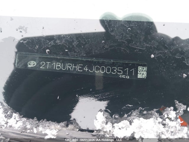 2T1BURHE4JC003511 Toyota COROLLA CE