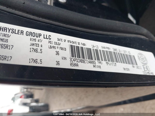 12573564 :رقم المزاد ، 3C4PDCAB9ET140093 vin ، 2014 Dodge Journey Se مزاد بيع