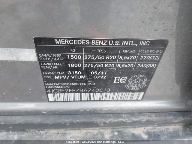 Продаж на аукціоні авто 2011 Mercedes-benz Gl 350 Bluetec, vin: 4JGBF2FE7BA740613, номер лоту: 12573580