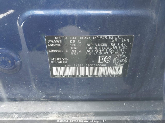 4S4BSFLC6G3305566 Subaru Legacy Outback