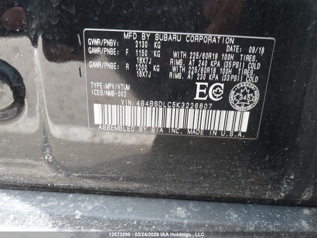 4S4BSDLC5K3226807 Subaru Legacy Outback