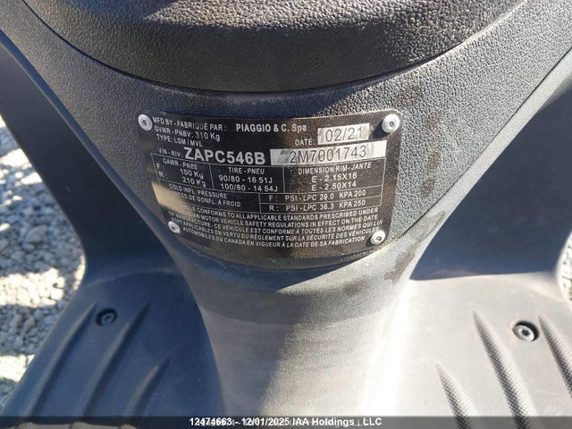 Продажа на аукционе авто 2021 Piaggio Liberty 50/50 S, vin: ZAPC546B2M7001743, номер лота: 12474663