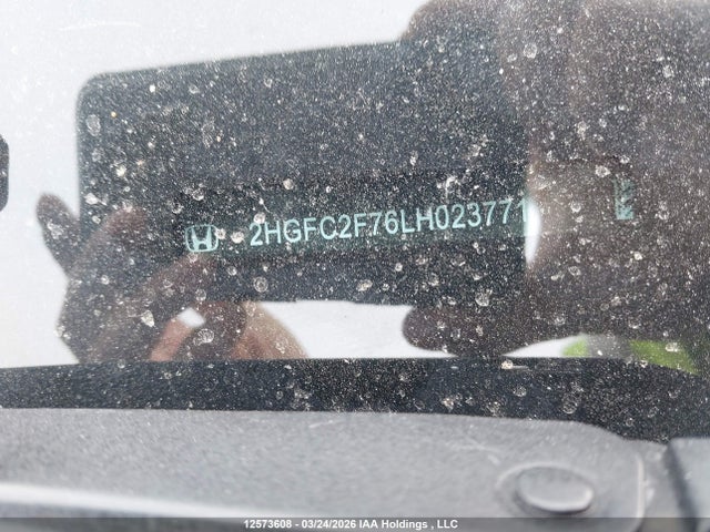 12573608 :رقم المزاد ، 2HGFC2F76LH023771 vin ، 2020 Honda Civic مزاد بيع