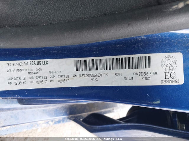 Продаж на аукціоні авто 2016 Chrysler 200 S, vin: 1C3CCCBGXGN176958, номер лоту: 12573618