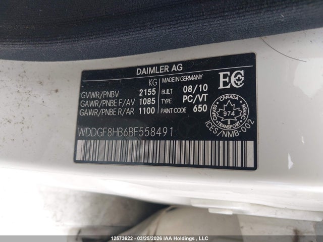 2011 Mercedes-benz C 350 4matic მანქანა იყიდება აუქციონზე, vin: WDDGF8HB6BF558491, აუქციონის ნომერი: 12573622