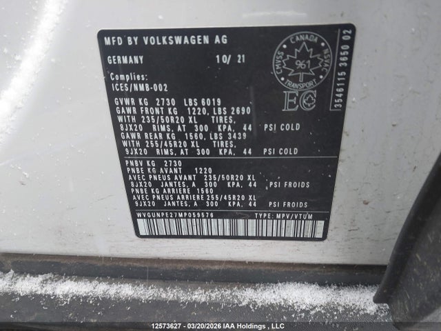 WVGUNPE27MP059576 Volkswagen ID.4 PRO