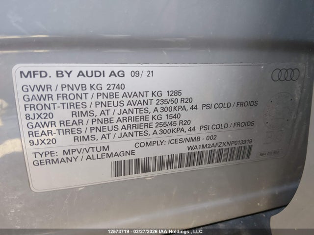 WA1M2AFZXNP013919 Audi Q4 E-tron Technik