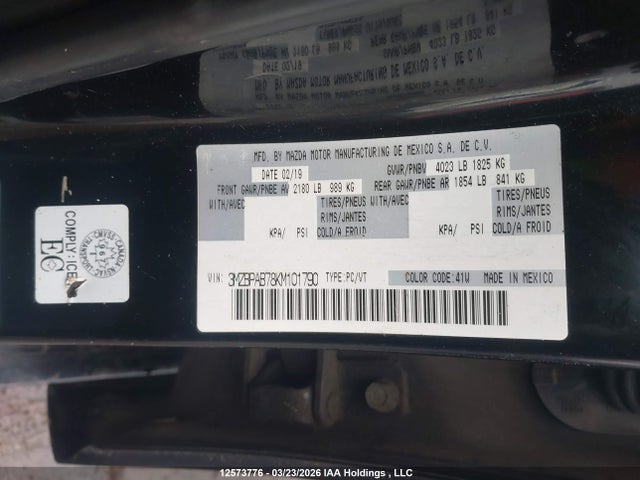 3MZBPAB78KM101790 Mazda Mazda3 Gx