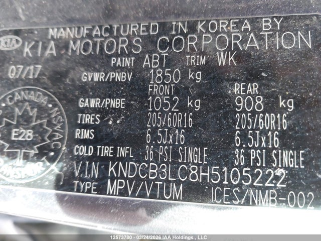 KNDCB3LC8H5105222 KIA Niro