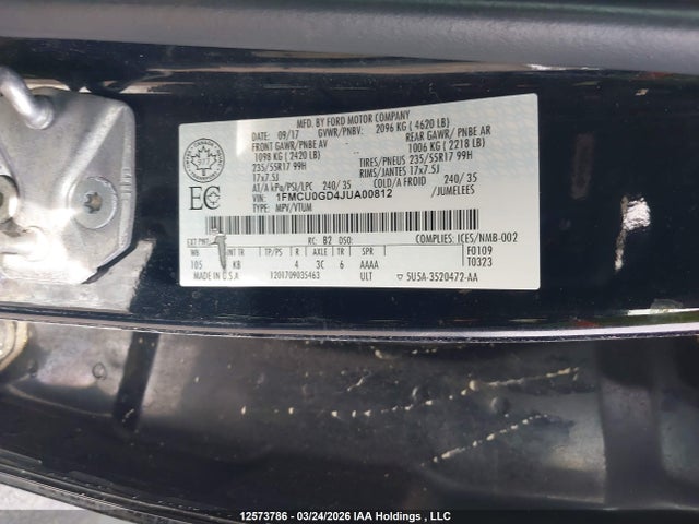 Aukcja sprzedaży 2018 Ford Escape Se, vin: 1FMCU0GD4JUA00812, numer aukcji: 12573786