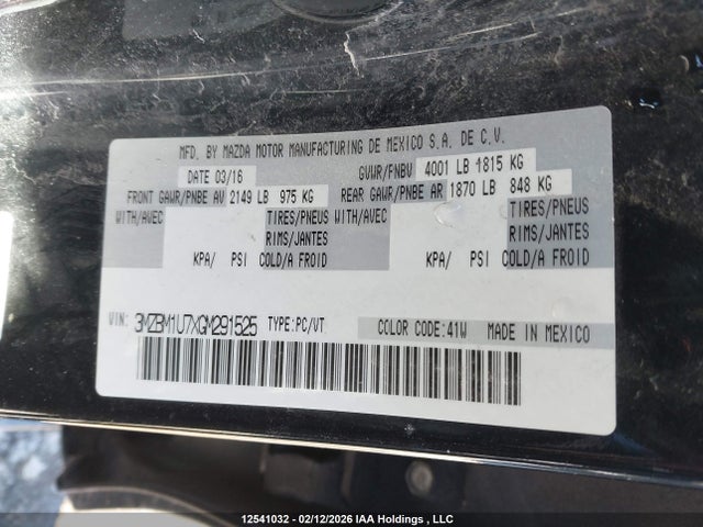 3MZBM1U7XGM291525 Mazda Mazda3 G/gx