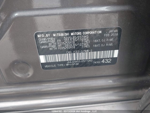 JA4J24A55JZ611262 Mitsubishi Outlander Phev Gt/se