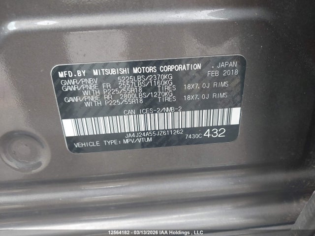 JA4J24A55JZ611262 Mitsubishi Outlander Phev Gt/se