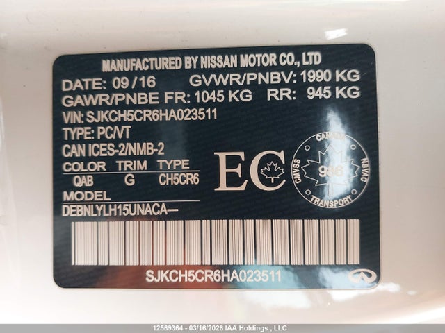 SJKCH5CR6HA023511 Infiniti QX30