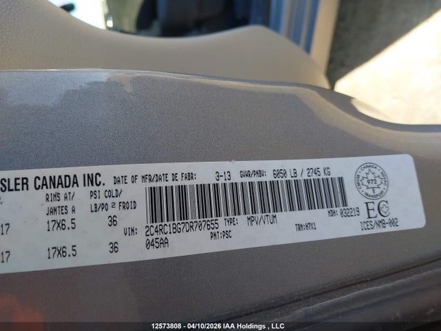 Aukcja sprzedaży 2013 Chrysler Town & Country Touring, vin: 2C4RC1BG7DR707655, numer aukcji: 12573808