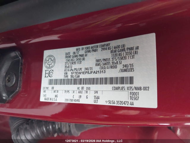 Aukcja sprzedaży 2018 Ford F150 Supercrew, vin: 1FTEW1EP5JFA21313, numer aukcji: 12573821