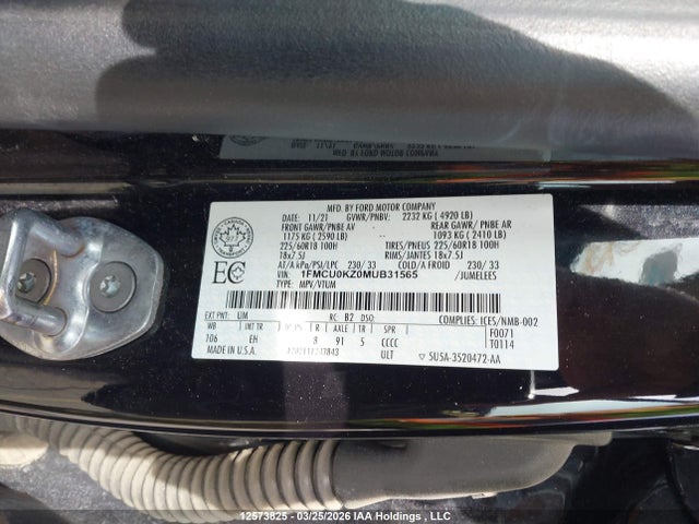 1FMCU0KZ0MUB31565 Ford Escape Hybrid