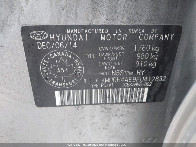 KMHDH4AE9FU412832 Hyundai Elantra