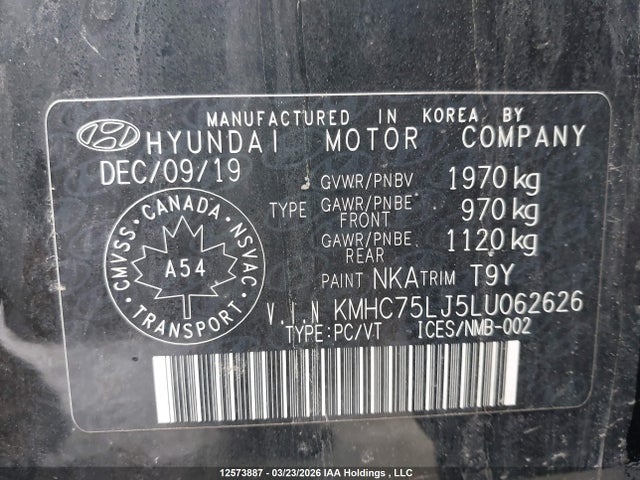 KMHC75LJ5LU062626 Hyundai IONIQ SE