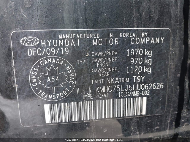 KMHC75LJ5LU062626 Hyundai IONIQ SE