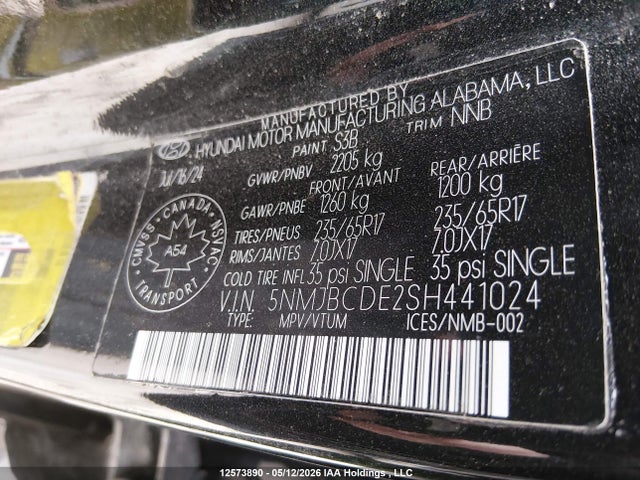 Продажа на аукционе авто 2025 Hyundai Tucson Preferred Awd, vin: 5NMJBCDE2SH441024, номер лота: 12573890