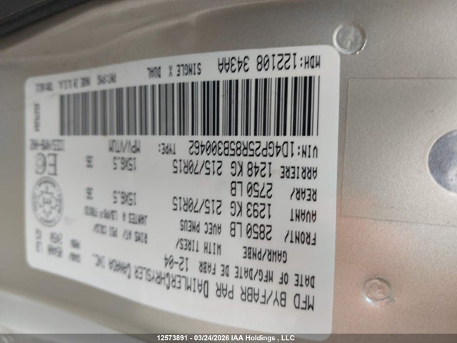 Aukcja sprzedaży 2005 Dodge Caravan, vin: 1D4GP25R85B300462, numer aukcji: 12573891