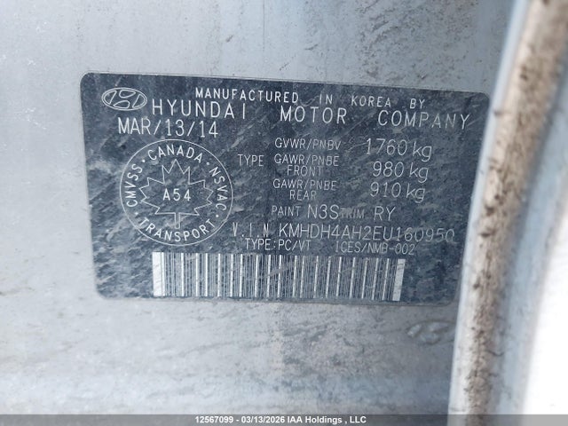 Aukcja sprzedaży 2014 Hyundai Elantra Limited, vin: KMHDH4AH2EU160950, numer aukcji: 12567099