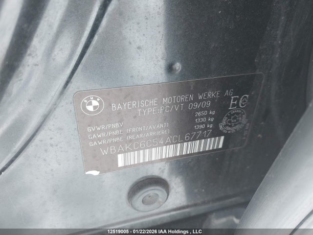 Aukcja sprzedaży 2010 Bmw 750i Xdrive, vin: WBAKC6C54ACL67717, numer aukcji: 12519005