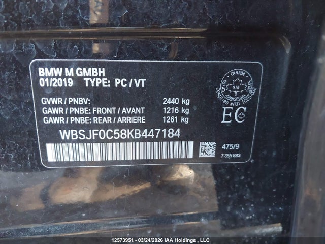 WBSJF0C58KB447184 BMW M5