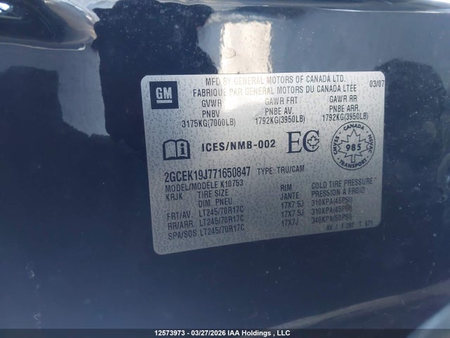 12573973 :رقم المزاد ، 2GCEK19J771650847 vin ، 2007 Chevrolet Silverado 1500 مزاد بيع